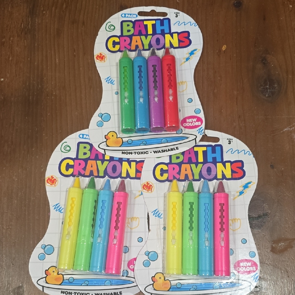 Bath Crayons - Washable Kids Bath Crayons (Green, Blue, Pink, Yellow)